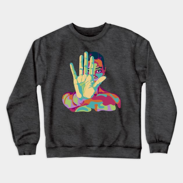 Talk To The Hand Crewneck Sweatshirt by Slightly Unhinged